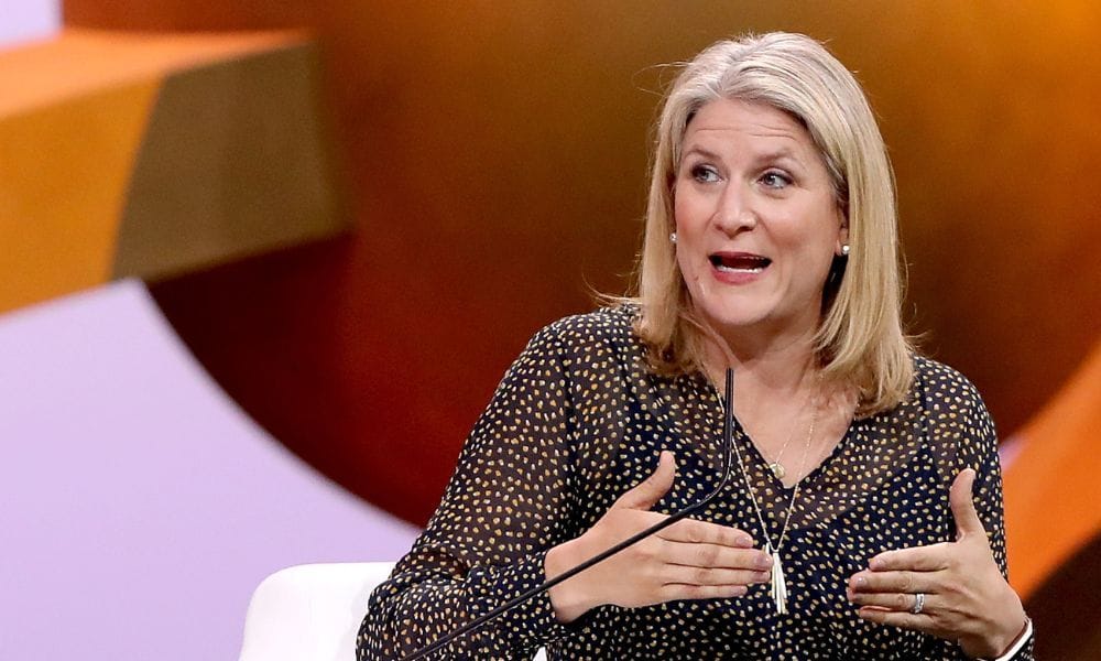 Kate Johnson speaking at an event