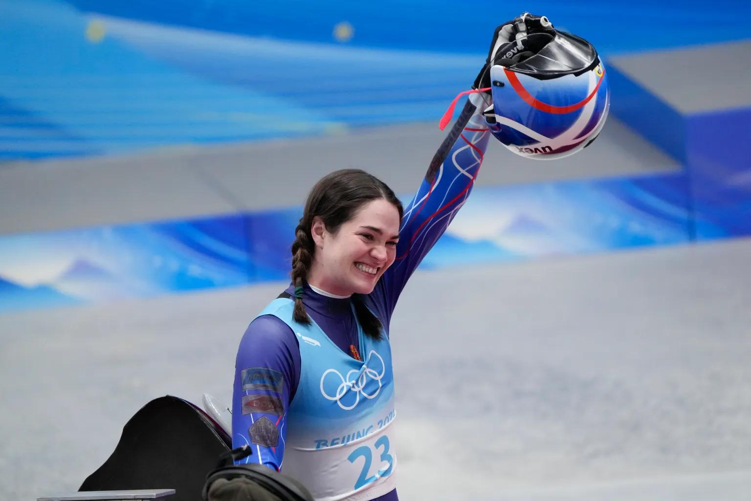 Summer Britcher celebrating at the Beijing Olympics