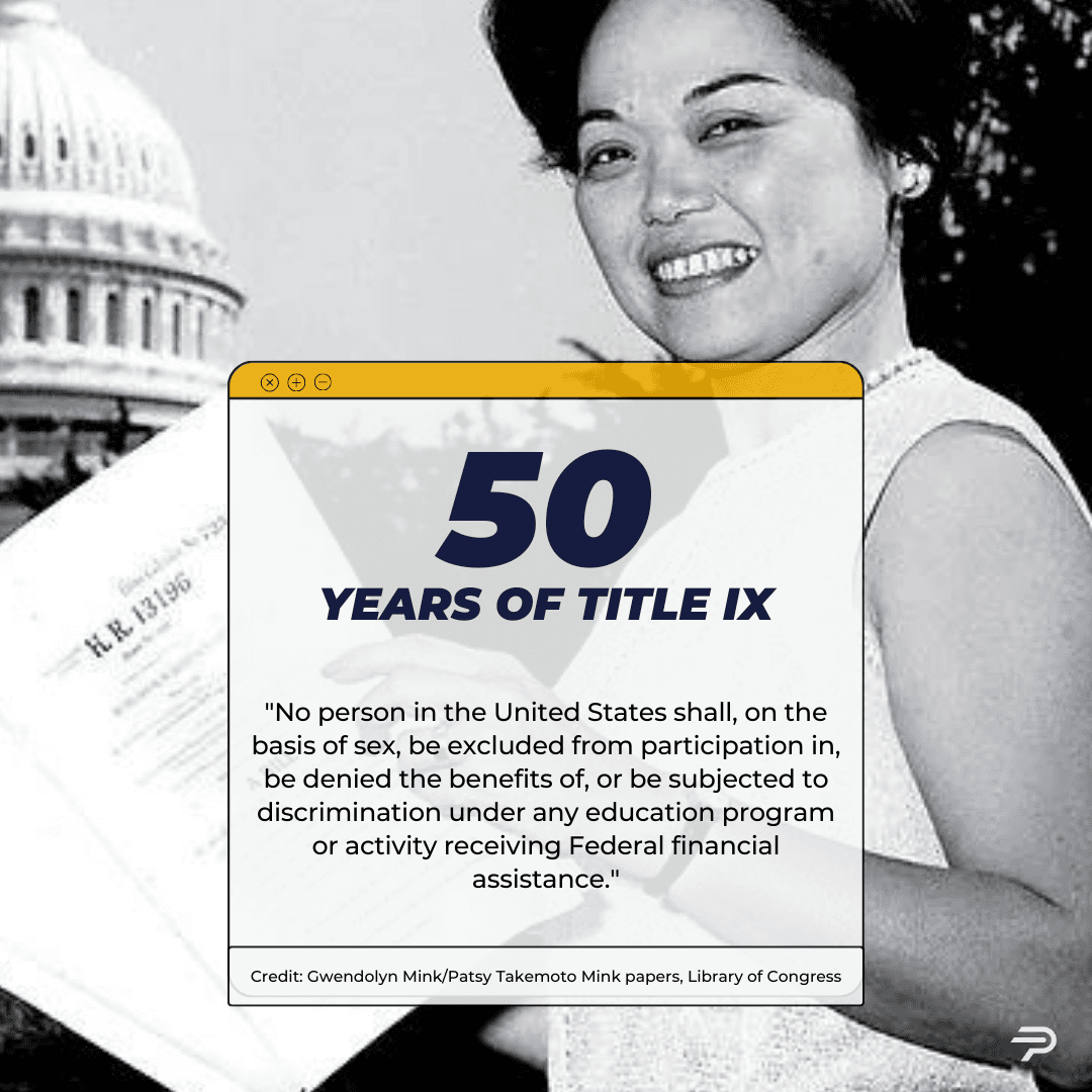 U.S. Representative Patsy T. Mink holding document in front of Capitol building