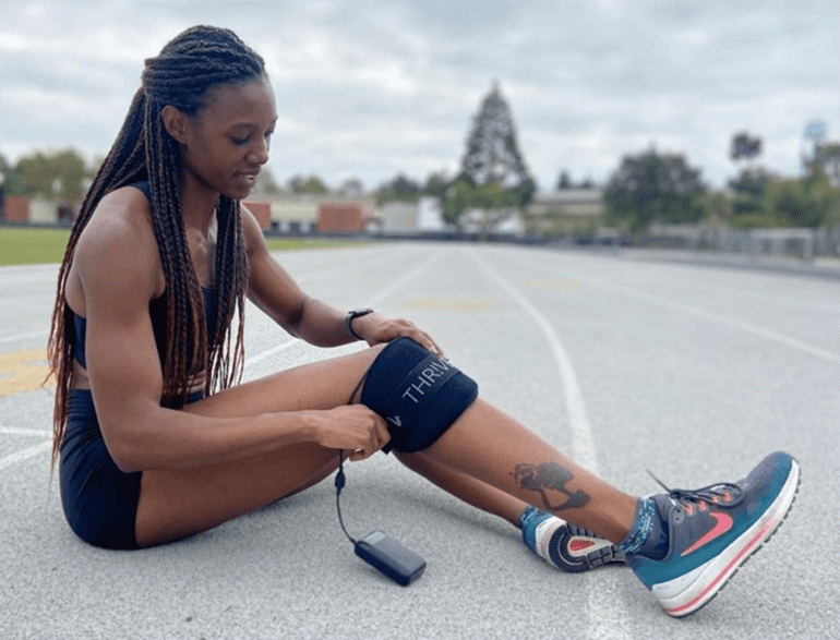 Jaide Stepter Baynes wearing DNA Vibe Jazz band on the track