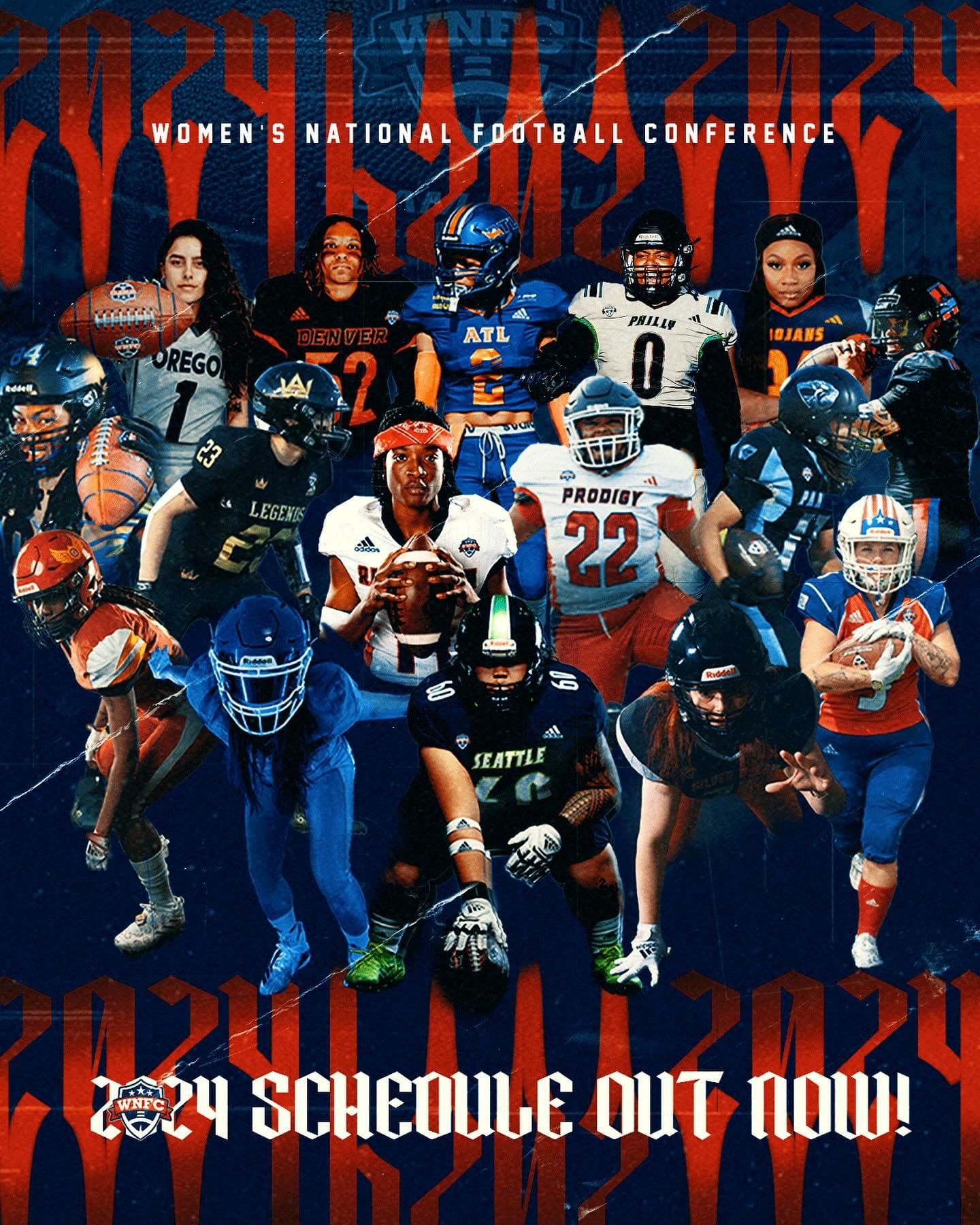 2024 promotional collage of female football players