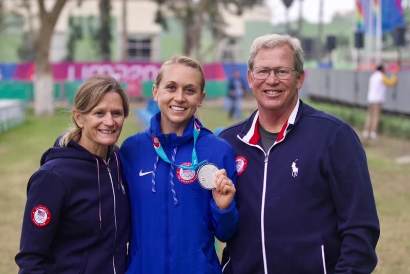 Schultz with an Olympic medal